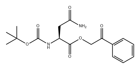 L-Asparagine, N2-[(1,1-dimethylethoxy)carbonyl]-, 2-oxo-2-phenylethyl ester 结构式
