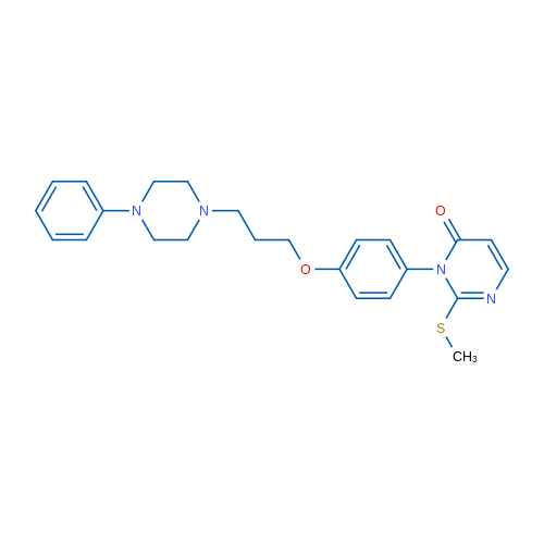 4(3H)-Pyrimidinone, 2-(methylthio)-3-[4-[3-(4-phenyl-1-piperazinyl)propoxy]phenyl]- 结构式