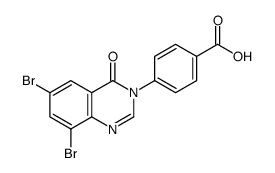 Benzoic acid, 4-(6,8-dibromo-4-oxo-3(4H)-quinazolinyl)- 结构式