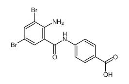 4-[(2-氨基-3,5-二溴苯甲酰基)氨基]苯甲酸 结构式