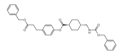 Benzenepropanoic acid, 4-[[[4-[[[(phenylmethoxy)carbonyl]amino]methyl]cyclohexyl]carbonyl]oxy]-, phenylmethyl ester, trans- (9CI) 结构式