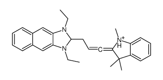 1,3-二乙基-2-(3-(1,3-二氢-1,3,3-三甲基-2H-吲哚-2-亚基)-1-丙烯基)-1H-萘并(2,3-d)咪唑鎓氯化物 结构式