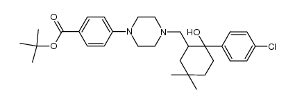Benzoic acid, 4-[4-[[2-(4-chlorophenyl)-2-hydroxy-5,5-dimethylcyclohexyl]methyl]-1-piperazinyl]-, 1,1-dimethylethyl ester 结构式