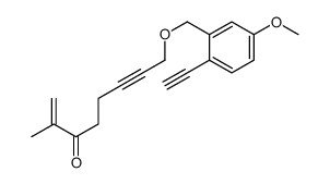 1-辛烯-6-炔-3-酮,8-[(2-乙炔基-5-甲氧基苯基)甲氧基]-2-甲基- 结构式
