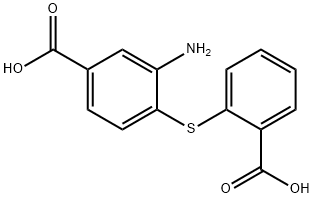 3-氨基-4-[(2-羧基苯基)硫代]苯甲酸 结构式