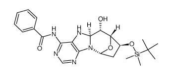 Benzamide, N-[(5aR,6S,7R,8S,10R)-8-[[(1,1-dimethylethyl)dimethylsilyl]oxy]-5a,6,7,8,9,10-hexahydro-6-hydroxy-7,10-epoxy-5H-azepino[1,2-e]purin-4-yl]- 结构式