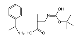 (R)-1-苯乙胺 (R)-3-((叔丁氧羰基)氨基)-2-甲基丙酸酯 结构式