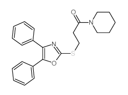 1-Propanone,3-[(4,5-diphenyl-2-oxazolyl)thio]-1-(1-piperidinyl)- 结构式