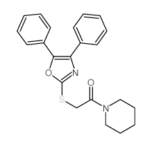 2-[(4,5-二苯基-1,3-恶唑-2-基)硫基]-1-哌啶-1-基乙酮 结构式