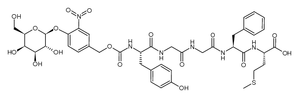 L-Methionine, N-[[[4-(β-D-galactopyranosyloxy)-3-nitrophenyl]methoxy]carbonyl]-L-tyrosylglycylglycyl-L-phenylalanyl- 结构式