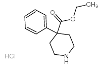 4-苯基-4-乙氧甲酰哌啶盐酸盐 结构式