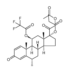 21-乙酰氧基-6α-甲基-17-丙酰氧基-11β-三氟乙酰氧基-1,4-孕甾二烯-3,20-二酮 结构式