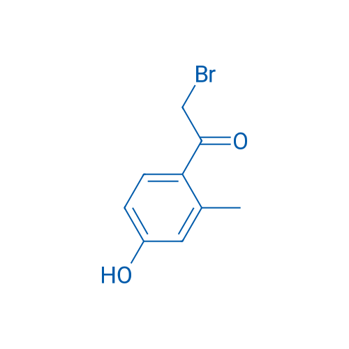 2-溴-1-(4-羟基-2-甲基苯基)乙酮 结构式