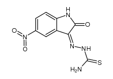 2-(1,2-二氢-5-硝基-2-氧代-3H-吲哚-3-亚基)氨基硫脲 结构式