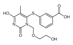 Benzoic acid, 3-[[1,2,3,6-tetrahydro-3-[(2-hydroxyethoxy)methyl]-5-methyl-2,6-dioxo-4-pyrimidinyl]thio]- 结构式