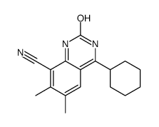 4-环己基-6,7-二甲基-2-氧代-1,2-二氢喹唑啉-8-甲腈 结构式