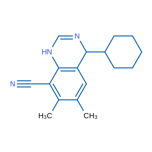 4-环己基-6,7-二甲基-1,4-二氢喹唑啉-8-甲腈 结构式