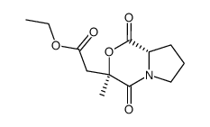 1H-Pyrrolo[2,1-c][1,4]oxazine-3-acetic acid, hexahydro-3-methyl-1,4-dioxo-, ethyl ester, (3R,8aS)- 结构式