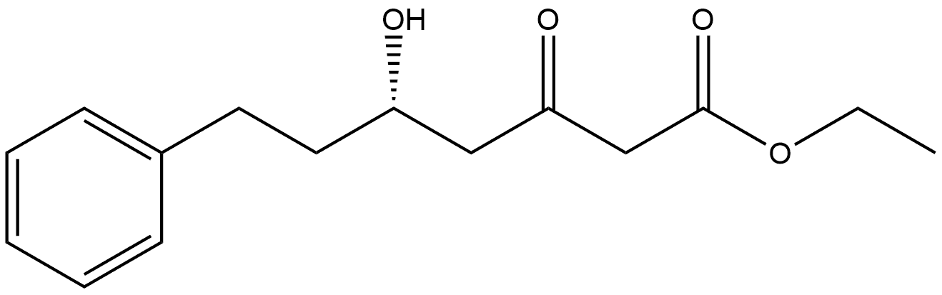 (δS)-δ-羟基-β-氧代苯庚酸乙酯 结构式