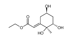 Acetic acid, [(2S,3S,5R)-2,3,5-trihydroxy-2-methylcyclohexylidene]-, ethyl ester, (2E)- (9CI) 结构式