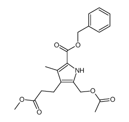 1H-Pyrrole-3-propanoic acid, 2-[(acetyloxy)methyl]-4-methyl-5-[(phenylmethoxy)carbonyl]-, methyl ester 结构式