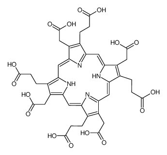 3-[7,12,17-tris-(2-carboxy-ethyl)-3,8,13,18-tetrakis-carboxymethyl-22,24-dihydro-porphin-2-yl]-propionic acid 结构式