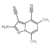 2-氨基-5,7-二甲基吡唑并[1,5-a]吡啶-3,4-二腈 结构式