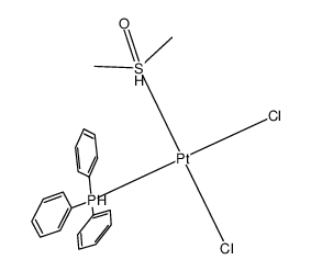 二氯[1,1'-(亚磺酰基-κS)双甲烷](三苯基膦)合铂(SP-4-3) 结构式