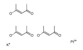 双(1-乙酰-2-氧代丙基)(戊烷-2,4-二酮-O,O')铂酸钾 结构式