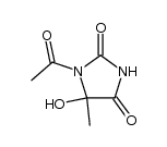 1-乙酰基-5-羟基-5-甲基-2,4-咪唑烷二酮 结构式