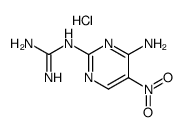 N-(4-氨基-5-硝基-2-嘧啶基)胍 盐酸盐(1:1) 结构式