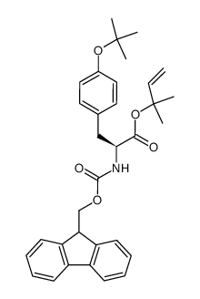O-叔丁基-N-[(9H-芴-9-基甲氧基)羰基]-L-酪氨酸 1,1-二甲基-2-丙烯-1-基酯 结构式