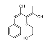 3-羟基-2-[(2-羟乙基)硫代]-N-苯基-2-丁烯酰胺 结构式