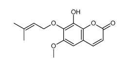 6-甲氧基-7-(3-甲基-2-丁烯氧基)-8-羟基-2H-1-苯并吡喃-2-酮 结构式