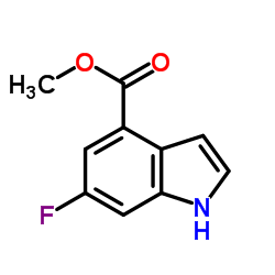 6-氟-1H-吲哚-4-羧酸甲酯 结构式