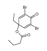 Butanoic acid, 3,5-dibromo-1-ethyl-4-oxo-2,5-cyclohexadien-1-yl ester 结构式