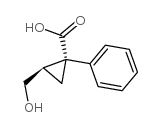 (1R,2R)-2-羟甲基-1-苯基环丙羧酸 结构式