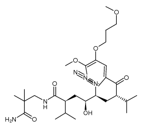 Benzeneoctanamide, N-(3-amino-2,2-dimethyl-3-oxopropyl)-δ-azido-γ-hydroxy-4-methoxy-3-(3-methoxypropoxy)-α,ζ-bis(1-methylethyl)-η-oxo-, (αS,γS,δS,ζS)- 结构式