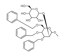 甲基2-O-α-D-吡喃甘露糖基-3,4,6-三-O-(苄基)-α-D-吡喃甘露糖苷 结构式