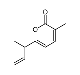 2H-Pyran-2-one, 3-methyl-6-(1-methyl-2-propen-1-yl)- 结构式