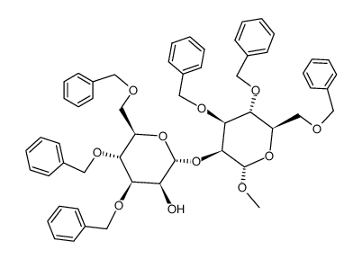 α-D-Mannopyranoside, methyl 3,4,6-tris-O-(phenylmethyl)-2-O-[3,4,6-tris-O-(phenylmethyl)-α-D-mannopyranosyl]- 结构式