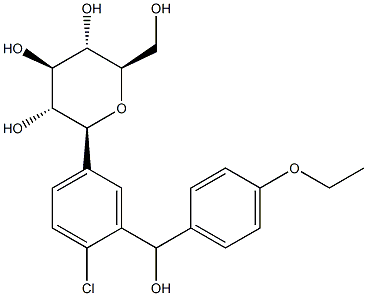 (2S,3R,4R,5S,6R)-2-(4-氯-3-((4-乙氧基苯基)(羟基)甲基)苯基)-6-(羟甲基)四氢-2H-吡喃-3,4,5-三醇 结构式