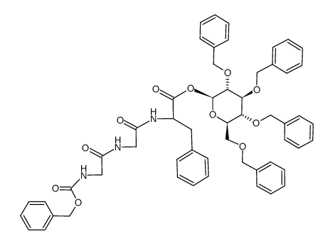 D-Phenylalanine, N-[N-[N-[(phenylmethoxy)carbonyl]glycyl]glycyl]-, 2,3,4,6-tetrakis-O-(phenylmethyl)-β-D-glucopyranosyl ester (9CI) 结构式