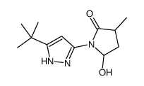 1-(5-叔丁基-1H-吡唑-3-基)-5-羟基-3-甲基吡咯烷-2-酮 结构式