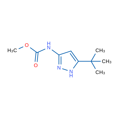 氨基甲酸[5-(1,1-二甲基乙基)-1H-吡唑-3-基]甲酯 结构式