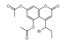 5,7-二乙酰氧基-4-(1-溴丙基)-2H-1-苯并吡喃-2-酮 结构式