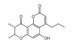 2H,10H-Benzo[1,2-b:3,4-b']dipyran-2,10-dione, 8,9-dihydro-5-hydroxy-8,9-dimethyl-4-propyl-, (9S)- (9CI) 结构式