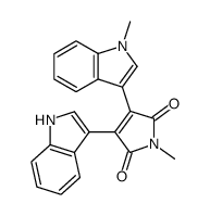 1H-Pyrrole-2,5-dione, 3-(1H-indol-3-yl)-1-methyl-4-(1-methyl-1H-indol-3-yl)- 结构式