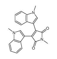 1-甲基-3,4-双(1-甲基-1H-吲哚-3-基)-1H-吡咯-2,5-二酮 结构式