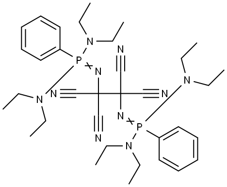 Phosphonimidic diamide, N'',N'''''-(1,1,2,2-tetracyano-1,2-ethanediyl)bis[N,N,N',N'-tetraethyl-P-phenyl- (9CI) 结构式